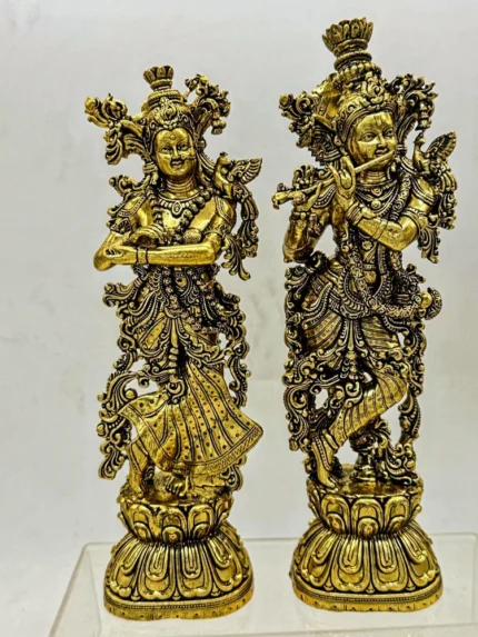 Fine Light Weight Brass Radha Krishna Statue For Temple and Home Decor