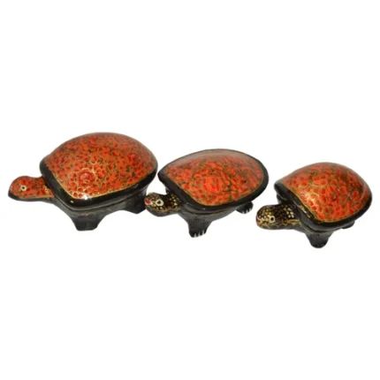 Paper Mache Turtle 3 Piece Set for Gift